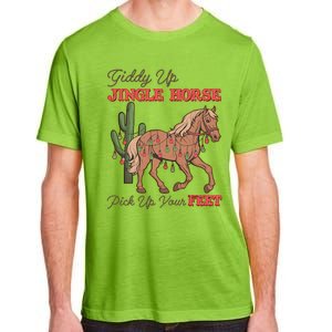 Giddy Up Jingle Horse Pick Up Your Feet Western Christmas Cool Gift Adult ChromaSoft Performance T-Shirt