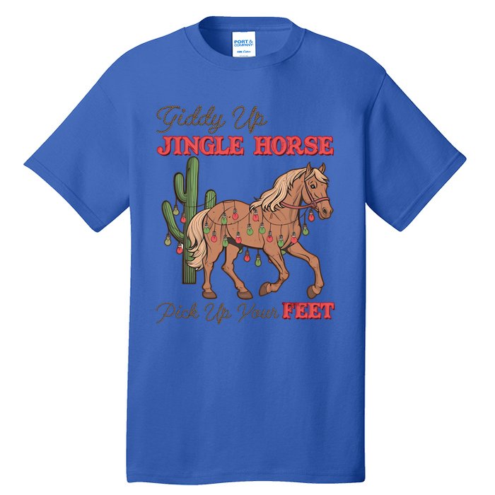 Giddy Up Jingle Horse Pick Up Your Feet Western Christmas Cool Gift Tall T-Shirt