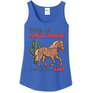 Giddy Up Jingle Horse Pick Up Your Feet Western Christmas Cool Gift Ladies Essential Tank