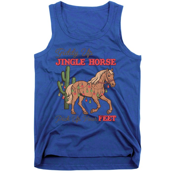 Giddy Up Jingle Horse Pick Up Your Feet Western Christmas Cool Gift Tank Top