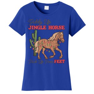 Giddy Up Jingle Horse Pick Up Your Feet Western Christmas Cool Gift Women's T-Shirt