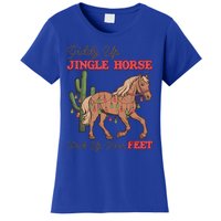 Giddy Up Jingle Horse Pick Up Your Feet Western Christmas Cool Gift Women's T-Shirt