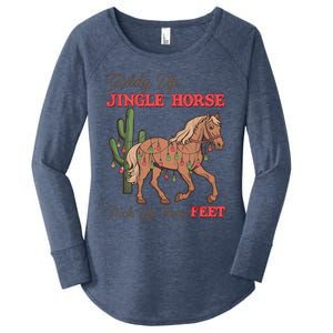 Giddy Up Jingle Horse Pick Up Your Feet Western Christmas Cool Gift Women's Perfect Tri Tunic Long Sleeve Shirt