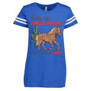 Giddy Up Jingle Horse Pick Up Your Feet Western Christmas Cool Gift Enza Ladies Jersey Football T-Shirt