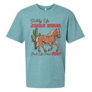 Giddy Up Jingle Horse Pick Up Your Feet Western Christmas Cool Gift Sueded Cloud Jersey T-Shirt