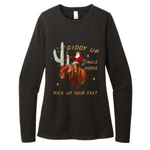 Giddy Up Jingle Horse Pick Up Your Feet Cow Santa Cactus Meaningful Gift Womens CVC Long Sleeve Shirt