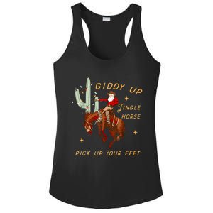 Giddy Up Jingle Horse Pick Up Your Feet Cow Santa Cactus Meaningful Gift Ladies PosiCharge Competitor Racerback Tank