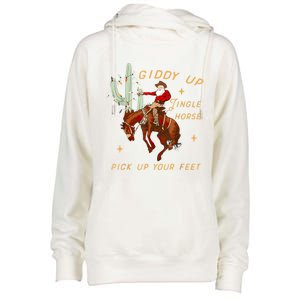 Giddy Up Jingle Horse Pick Up Your Feet Cow Santa Cactus Meaningful Gift Womens Funnel Neck Pullover Hood