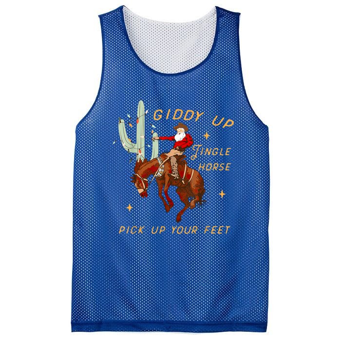 Giddy Up Jingle Horse Pick Up Your Feet Cow Santa Cactus Meaningful Gift Mesh Reversible Basketball Jersey Tank