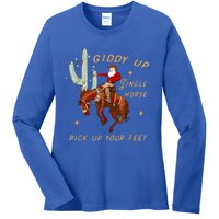 Giddy Up Jingle Horse Pick Up Your Feet Cow Santa Cactus Meaningful Gift Ladies Long Sleeve Shirt