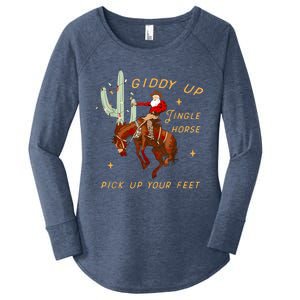 Giddy Up Jingle Horse Pick Up Your Feet Cow Santa Cactus Meaningful Gift Women's Perfect Tri Tunic Long Sleeve Shirt