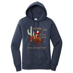 Giddy Up Jingle Horse Pick Up Your Feet Cow Santa Cactus Meaningful Gift Women's Pullover Hoodie