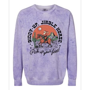 Giddy Up Jingle Horse Christmas Country Howdy Santa Great Gift Colorblast Crewneck Sweatshirt