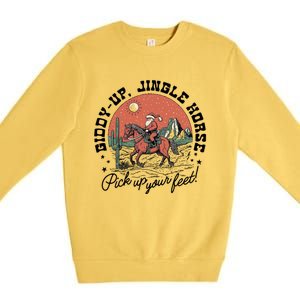 Giddy Up Jingle Horse Christmas Country Howdy Santa Great Gift Premium Crewneck Sweatshirt