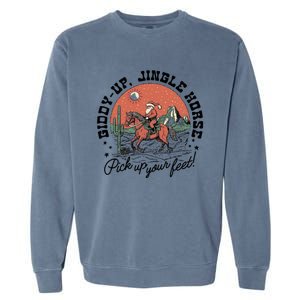 Giddy Up Jingle Horse Christmas Country Howdy Santa Great Gift Garment-Dyed Sweatshirt