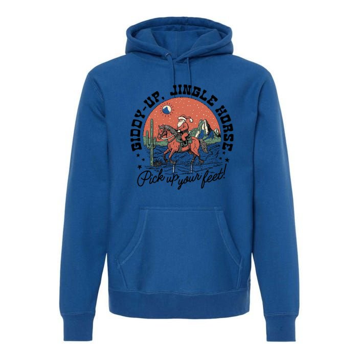 Giddy Up Jingle Horse Christmas Country Howdy Santa Great Gift Premium Hoodie