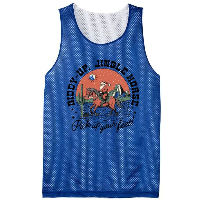 Giddy Up Jingle Horse Christmas Country Howdy Santa Great Gift Mesh Reversible Basketball Jersey Tank