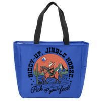 Giddy Up Jingle Horse Christmas Country Howdy Santa Great Gift Zip Tote Bag