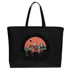 Giddy Up Jingle Horse Christmas Country Howdy Santa Great Gift Cotton Canvas Jumbo Tote