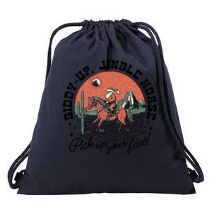 Giddy Up Jingle Horse Christmas Country Howdy Santa Great Gift Drawstring Bag