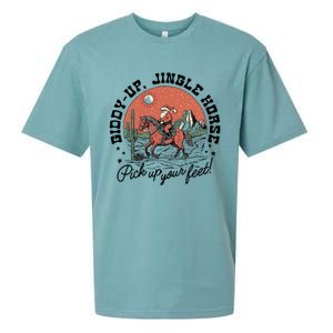 Giddy Up Jingle Horse Christmas Country Howdy Santa Great Gift Sueded Cloud Jersey T-Shirt