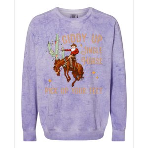 Giddy Up Jingle Horse Pick Up Your Feet Cow Colorblast Crewneck Sweatshirt