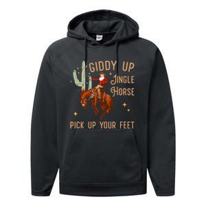 Giddy Up Jingle Horse Pick Up Your Feet Cow Performance Fleece Hoodie