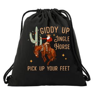 Giddy Up Jingle Horse Pick Up Your Feet Cow Drawstring Bag