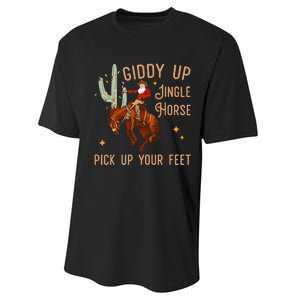 Giddy Up Jingle Horse Pick Up Your Feet Cow Performance Sprint T-Shirt