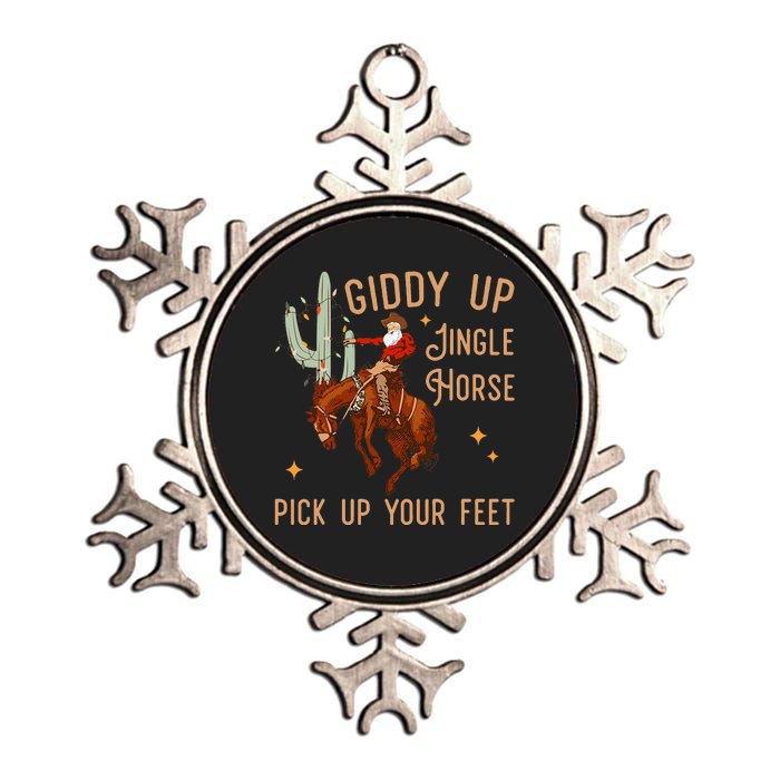 Giddy Up Jingle Horse Pick Up Your Feet Cow Metallic Star Ornament