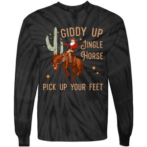 Giddy Up Jingle Horse Pick Up Your Feet Cow Tie-Dye Long Sleeve Shirt