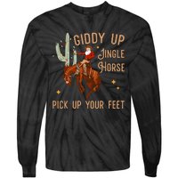 Giddy Up Jingle Horse Pick Up Your Feet Cow Tie-Dye Long Sleeve Shirt