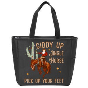 Giddy Up Jingle Horse Pick Up Your Feet Cow Zip Tote Bag