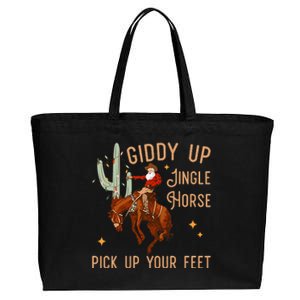 Giddy Up Jingle Horse Pick Up Your Feet Cow Cotton Canvas Jumbo Tote