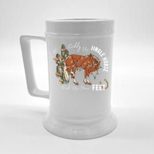 Giddy Up Jingle Horse Western Christmas Santa Trendy Western Gift Beer Stein