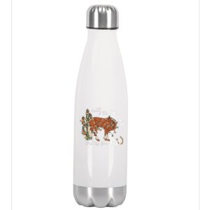 Giddy Up Jingle Horse Western Christmas Santa Trendy Western Gift Stainless Steel Insulated Water Bottle