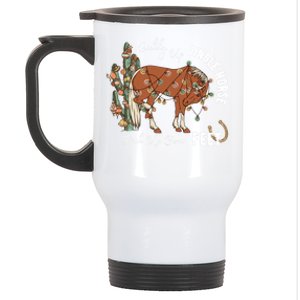 Giddy Up Jingle Horse Western Christmas Santa Trendy Western Gift Stainless Steel Travel Mug