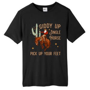 Giddy Up Jingle Horse Pick Up Your Feet Cow Santa Xmas Tall Fusion ChromaSoft Performance T-Shirt