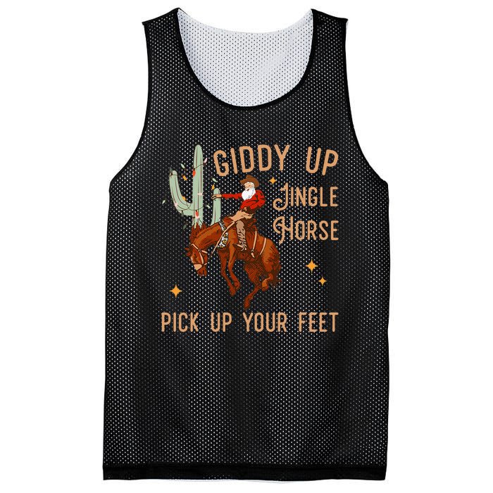 Giddy Up Jingle Horse Pick Up Your Feet Cow Santa Xmas Mesh Reversible Basketball Jersey Tank