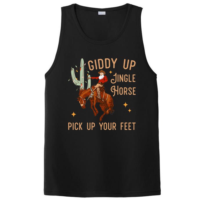 Giddy Up Jingle Horse Pick Up Your Feet Cow Santa Xmas PosiCharge Competitor Tank