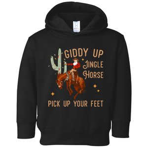 Giddy Up Jingle Horse Pick Up Your Feet Cow Santa Xmas Toddler Hoodie