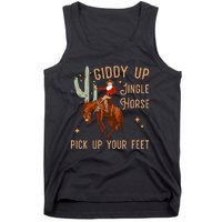 Giddy Up Jingle Horse Pick Up Your Feet Cow Santa Xmas Tank Top