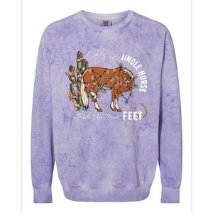 Giddy Up Jingle Horse Pick Up Your Feet Cactus Cowboy Christmas Colorblast Crewneck Sweatshirt