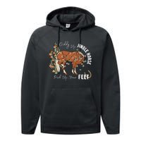 Giddy Up Jingle Horse Pick Up Your Feet Cactus Cowboy Christmas Performance Fleece Hoodie