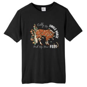 Giddy Up Jingle Horse Pick Up Your Feet Cactus Cowboy Christmas Tall Fusion ChromaSoft Performance T-Shirt