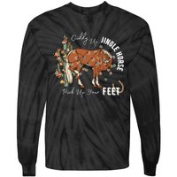 Giddy Up Jingle Horse Pick Up Your Feet Cactus Cowboy Christmas Tie-Dye Long Sleeve Shirt