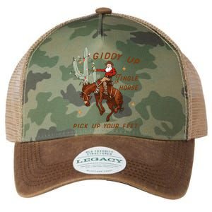 Giddy Up Jingle Horse Pick Up Your Feet Western Christmas Santa Legacy Tie Dye Trucker Hat