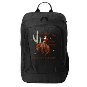 Giddy Up Jingle Horse Pick Up Your Feet Western Christmas Santa City Backpack