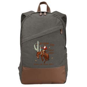 Giddy Up Jingle Horse Pick Up Your Feet Western Christmas Santa Cotton Canvas Backpack