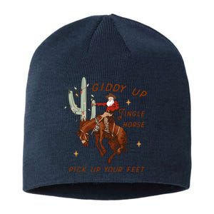 Giddy Up Jingle Horse Pick Up Your Feet Western Christmas Santa Sustainable Beanie